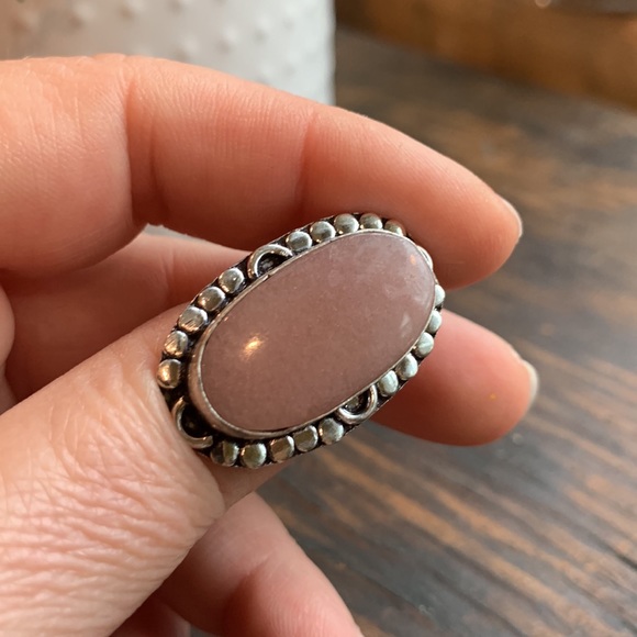 ✨NWT✨X-Large Rose Quartz 925 Sterling Silver Ring - Picture 4 of 6